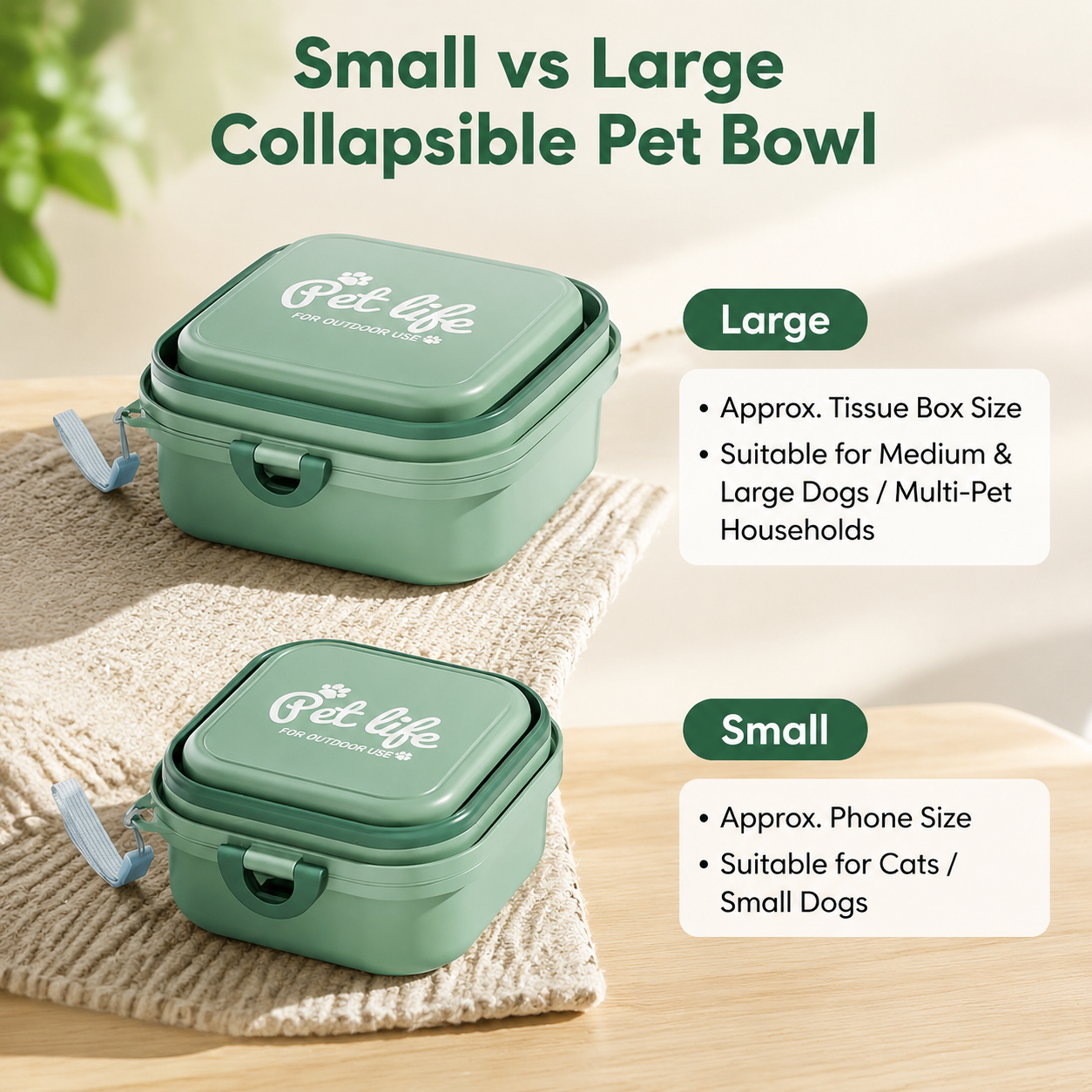 Collapsible Pet Bowl for Travel & Outdoor Adventures
