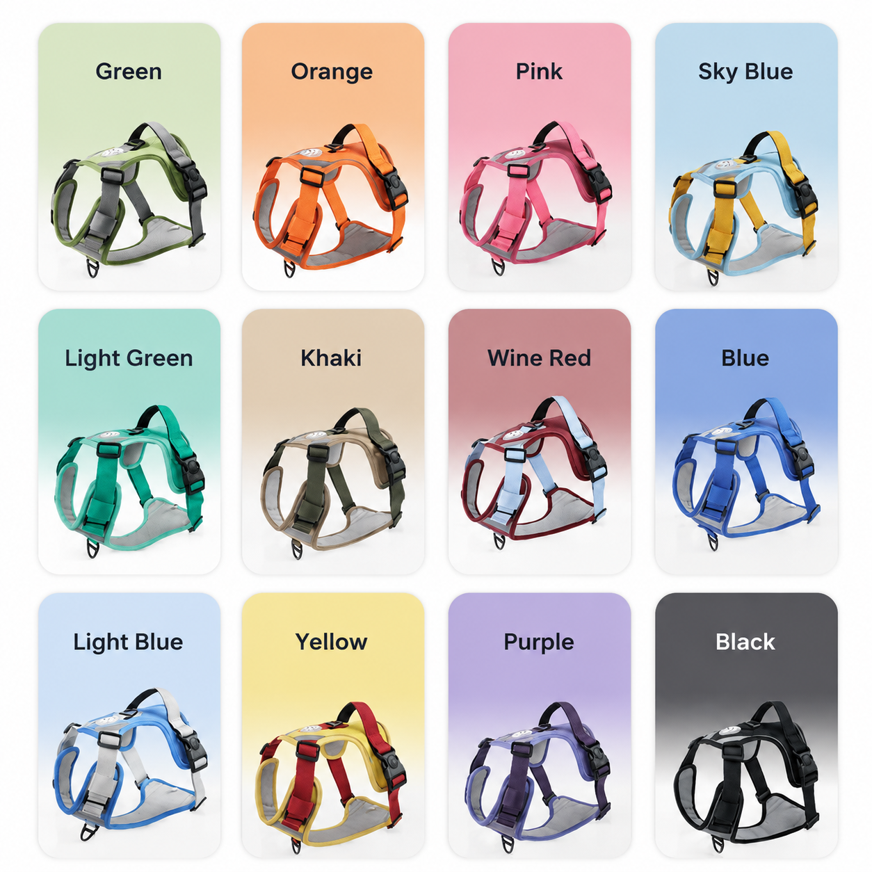 Breathable I-Style No-Pull Dog Harness for Large Dogs, Escape-Resistant and No-Choke